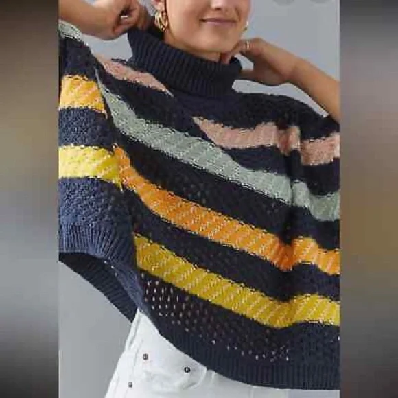 ANTHROPOLOGIE - MULTICOLORED PONCHO - ONE SIZE - Picture 8 of 8